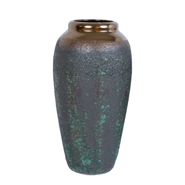 Põrandavaas TITAN STONE H32cm, must/roheline tekstuur