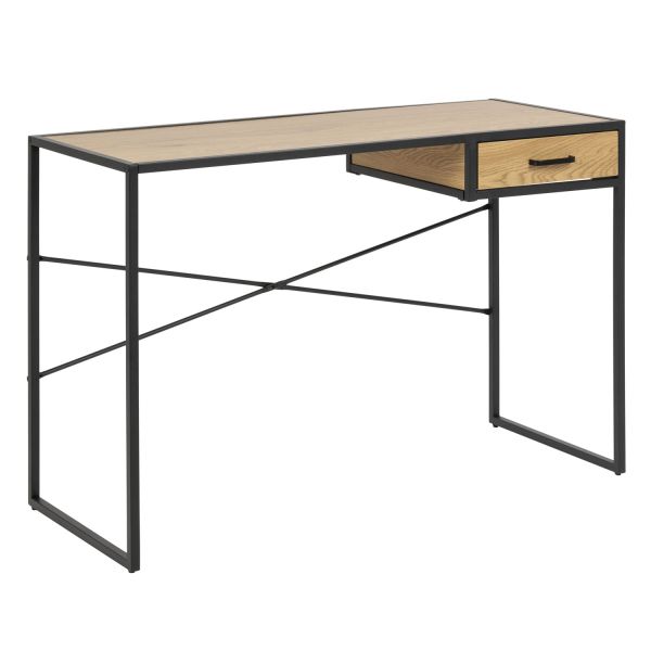 Desk SEAFORD 110x45xH75cm, oak/black