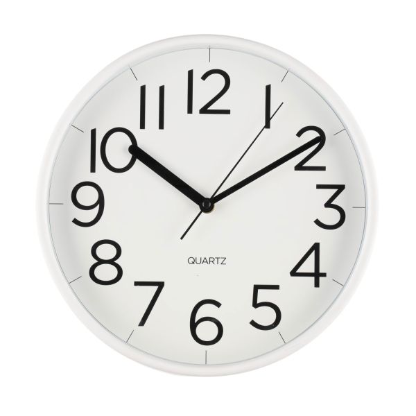 Wall clock TIEMPO D30cm, white