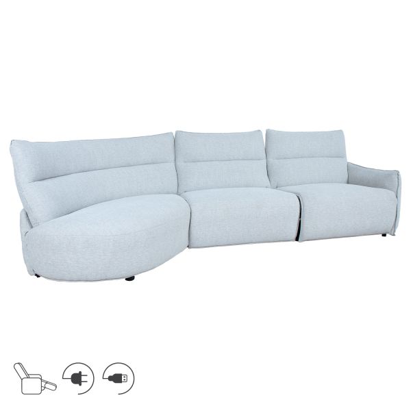 Nurgadiivan CANNES VN elektriline recliner, helehall