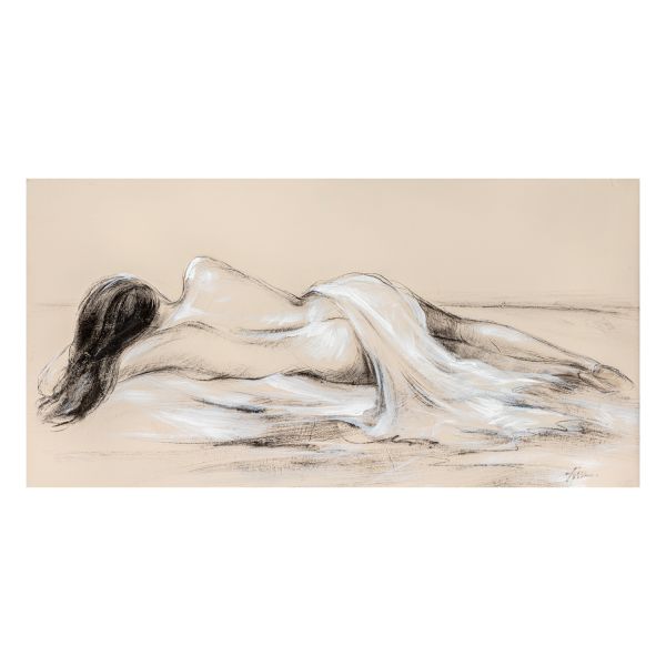 Oil painting 60x120cm, a resting beauty