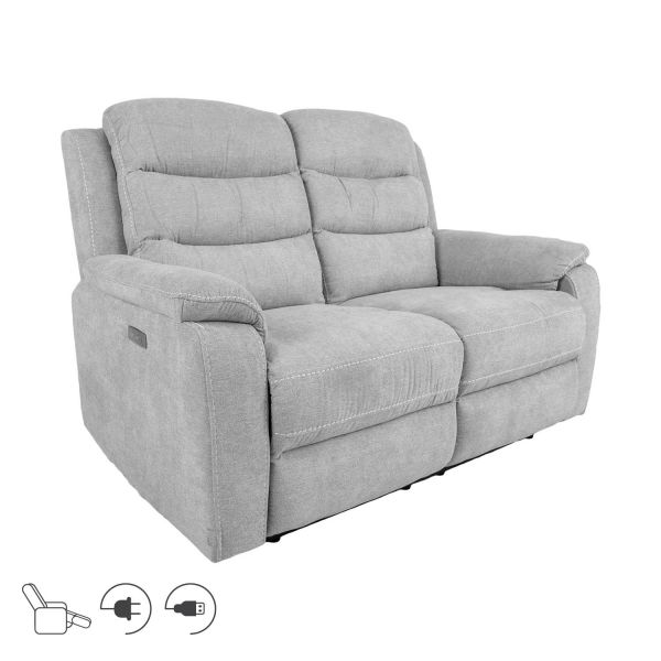 Diivan MIMI 2-kohaline elektriline recliner, helehall