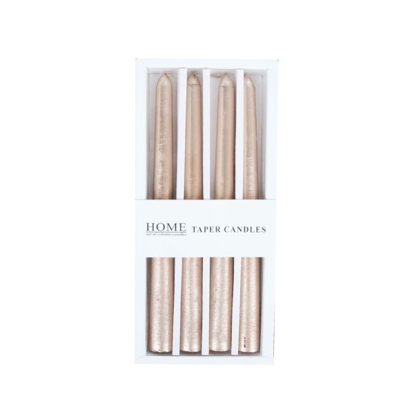 Antique candle CAROL 4pcs 20cm beige gold