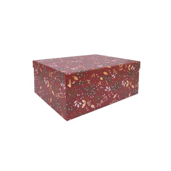 Коробка ARIEL-6 с крышкой 27x20xH12см, красный/золотой