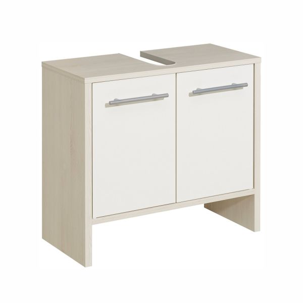 Washbasin cabinet 350, 62x28xH54,3cm, white / light brown