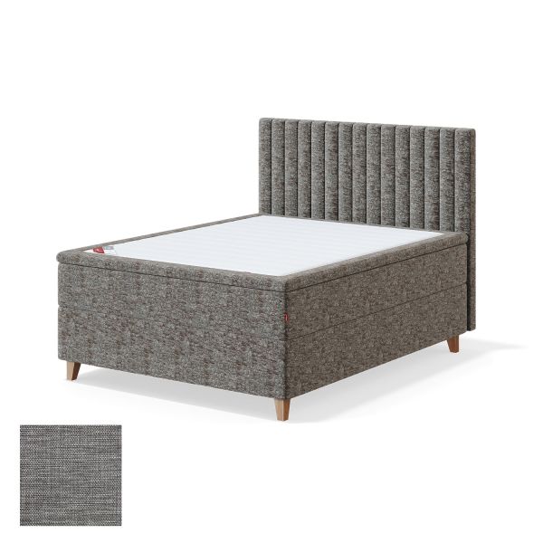 Kontinentaalvoodi 4 jalaga BLACK CONTINENTAL MANGO 160x200cm, jäik, helehall