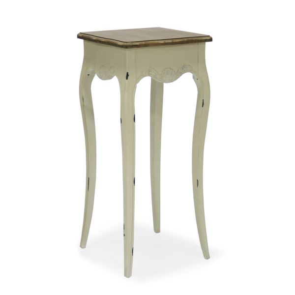 Lillepostament SAMIRA 36x36xH81cm, antiikvalge/naturaalne