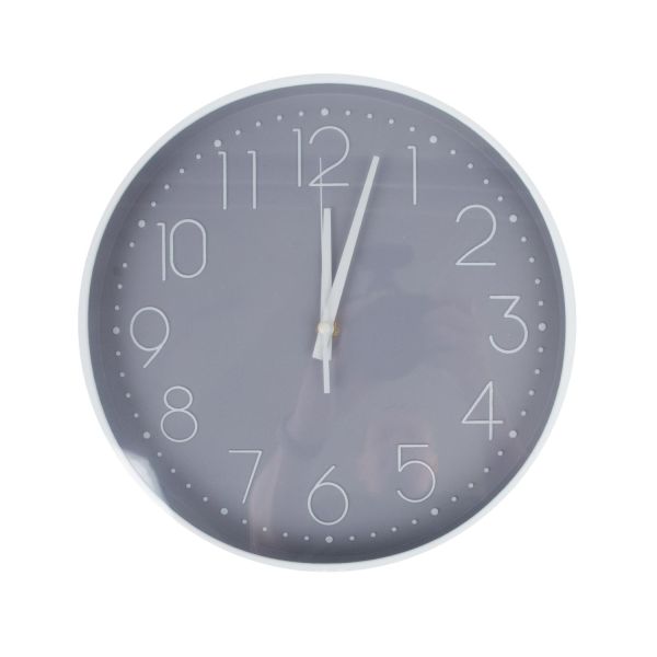 Wall clock GREY D30cm