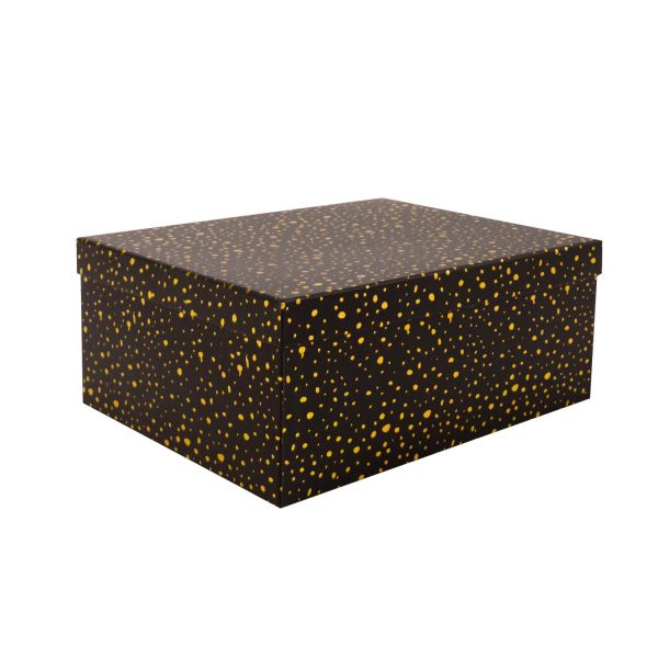 Коробка DIANA-4 с крышкой 31x23xH14см, чёрный/золотой