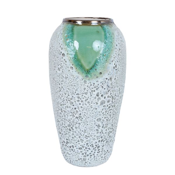 Põrandavaas TITAN STONE H32cm, roheline/valge tekstuur