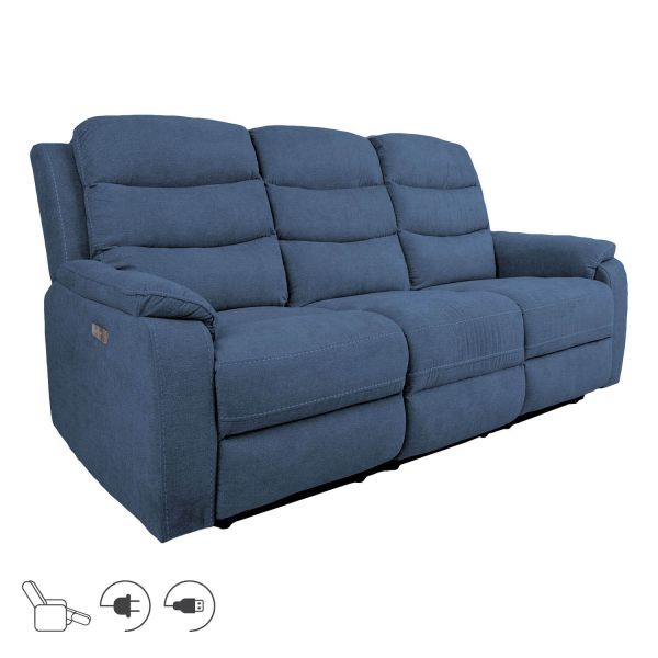 Diivan MIMI 3-kohaline elektriline recliner, sinine