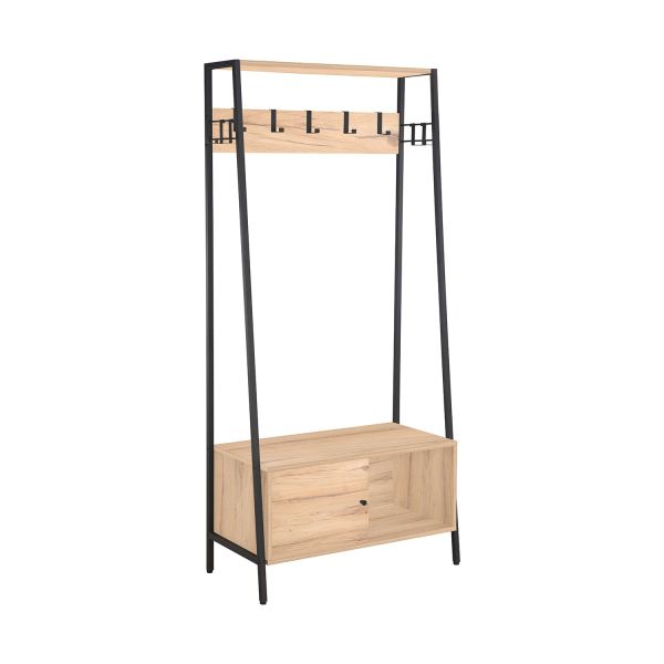 Esikukapp HANNES 84x40xH180cm, rustik melamiin