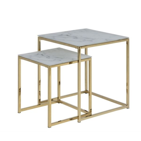 Abilauad 2tk ALISMA 35x35xH40cm, 45x45xH50cm, valge