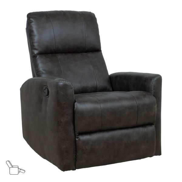 Tugitool DIEGO kiikuv ja pöörlev manuaalne recliner, hall