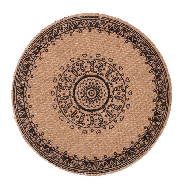 Lauamatt SUN D38cm, must trükk, mix