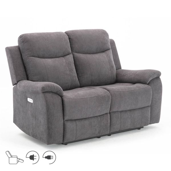 Diivan MILO 2-kohaline elektriline recliner, hall