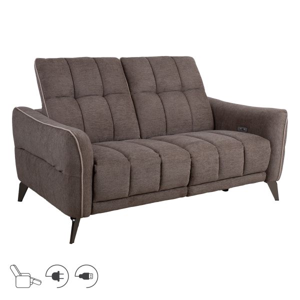Diivan CATHY 2-kohaline elektriline recliner, helepruun