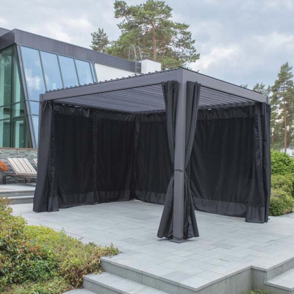Polyester curtains for gazebo MIRADOR-111 3x4m, black