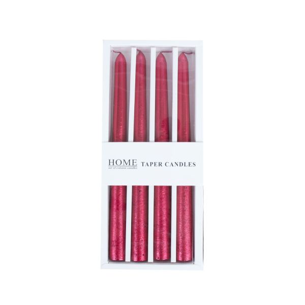 Antique candle CAROL 4pcs 20cm red