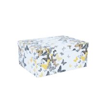 Box DIANA-10, with a lid 19x13xH8cm, white/butterfly