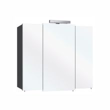 Зеркальный шкаф с LED-светильником 13-II, 83x20xH73см, антрацит с глянцем