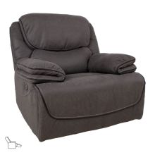 Recliner armchair GORDY with manual mechanism, grey