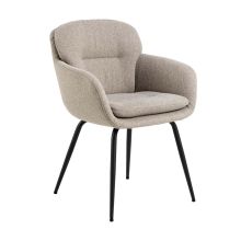 Dining chair DORA with armrest, beige