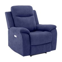 Recliner armchair MILO with electric mechanism, blue