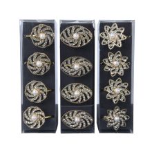 Napkin rings SHINE PEARL 4pcs golden, mix