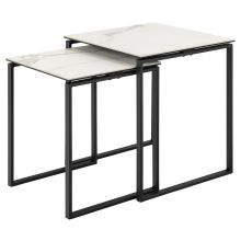 Coffee tables 2pcs KATRINE 50x50xH55cm, 43x43xH50cm, white