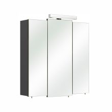 Зеркальный шкаф с LED-светильником 13-I, 68x20xH73см, антрацит с глянцем