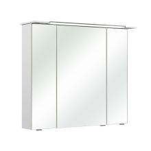 Зеркальный шкаф с LED-светильником 54-II, 82x22xH71см, белый глянцевый