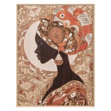 Wood wall art 60x80cm, lady-2