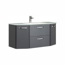 Шкаф под раковину 327 и стеклянная раковина, антрацит, 112x48xH53,5см