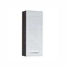 Wall cabinet LINE 30x31xH80cm, grey/white gloss