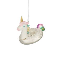 Jõuluehe SHINE UNICORN RING 9.5cm klaas, valge