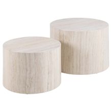 Coffee tables 2pcs DICE D58xH40cm, D50xH33cm, beige