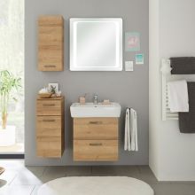 Комплект мебели для ванной с LED-светильником и раковиной 919 дуб