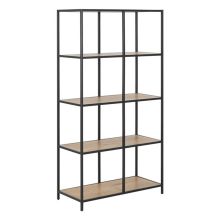 Shelf SEAFORD 77x35xH150cm, oak/black