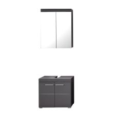 Bathroom set AMANDA grey high gloss/grey