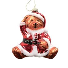 Рождественское украшение JOY BEAR SANTA 10,5 см, стекло