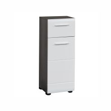 Bathroom cabinet LINE 30x31H80cm, grey/white gloss