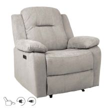 Recliner armchair LOWRI with electric mechanism, grey