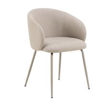 Dining chair with armrest ELEANOR beige/grey