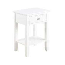 Прикроватная тумба LINNEA 45x34xH62,8см, ящиками, материал: МДФ, цвет: белый