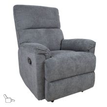 Recliner armchair GUSTAV with manual mechanism, grey