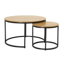 Coffee table HEDVIG 2pcs set, ash/black