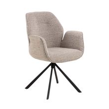 Dining chair AURA with armrest, beige