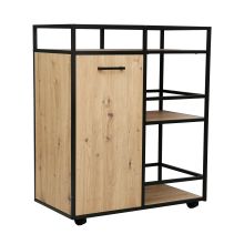 Cabinet with shelves HEDVIG 77,4x42xH94cm, ash/black