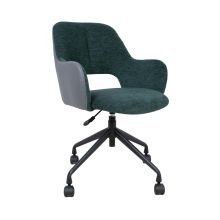 Task chair KENO with castors, green/grey